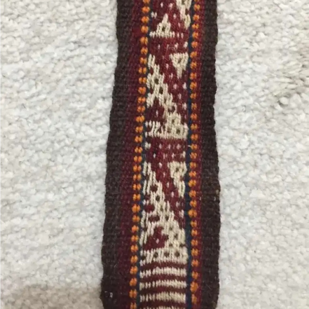 VINTAGE NOMADIC YURT .DECORATION . Wool Woven hand decoration 24"feet ( 2"wide)